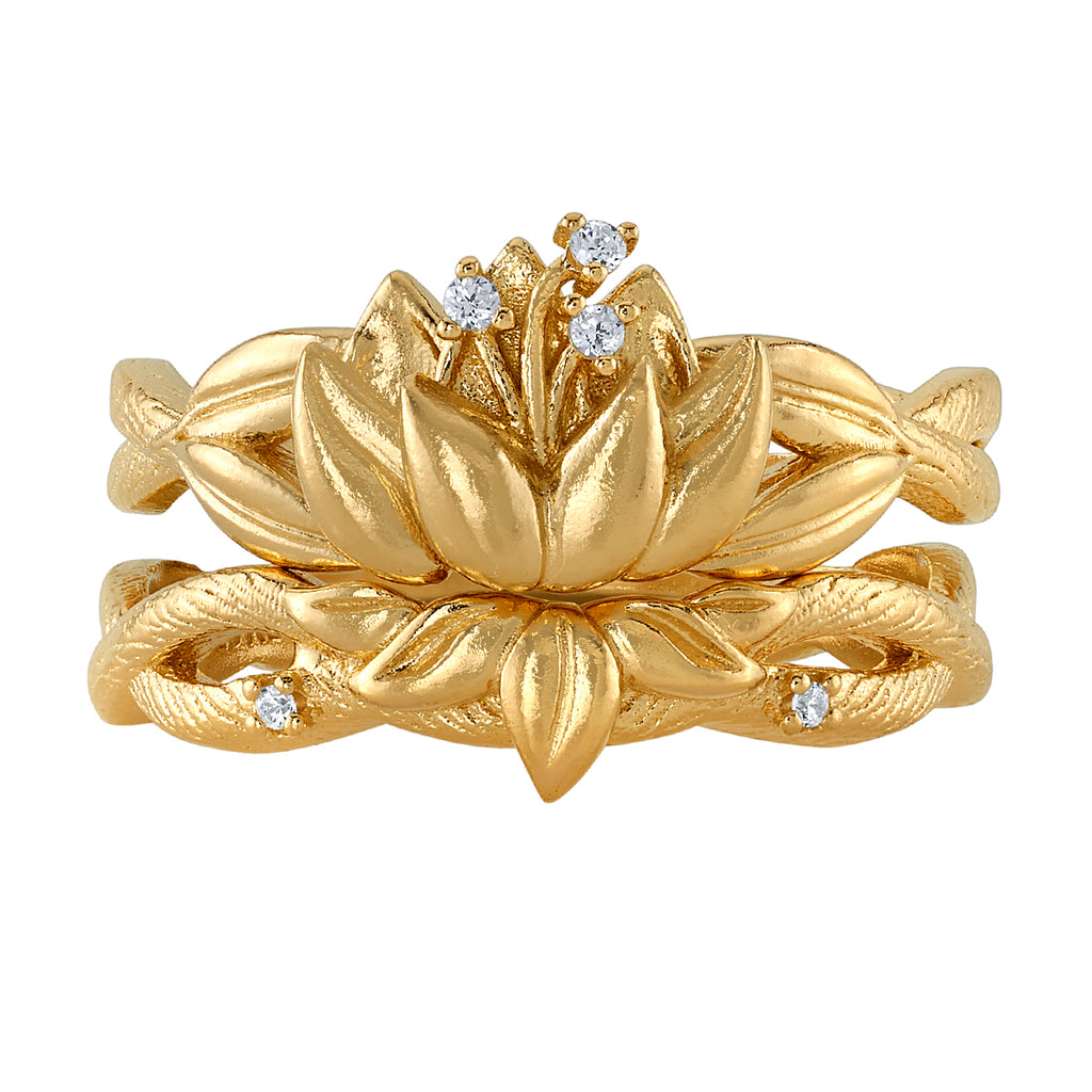 Gold tone nickel free leaf ring