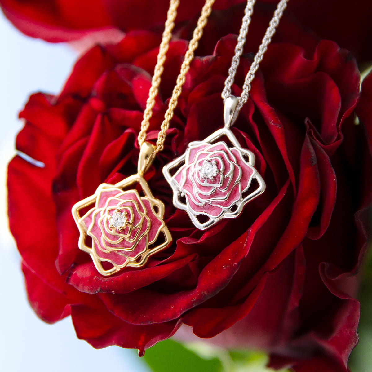 Disney Belle store Rose Necklace