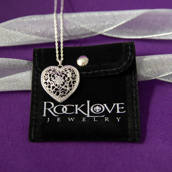 RockLove Jewelry XV Victorian Heart Necklace