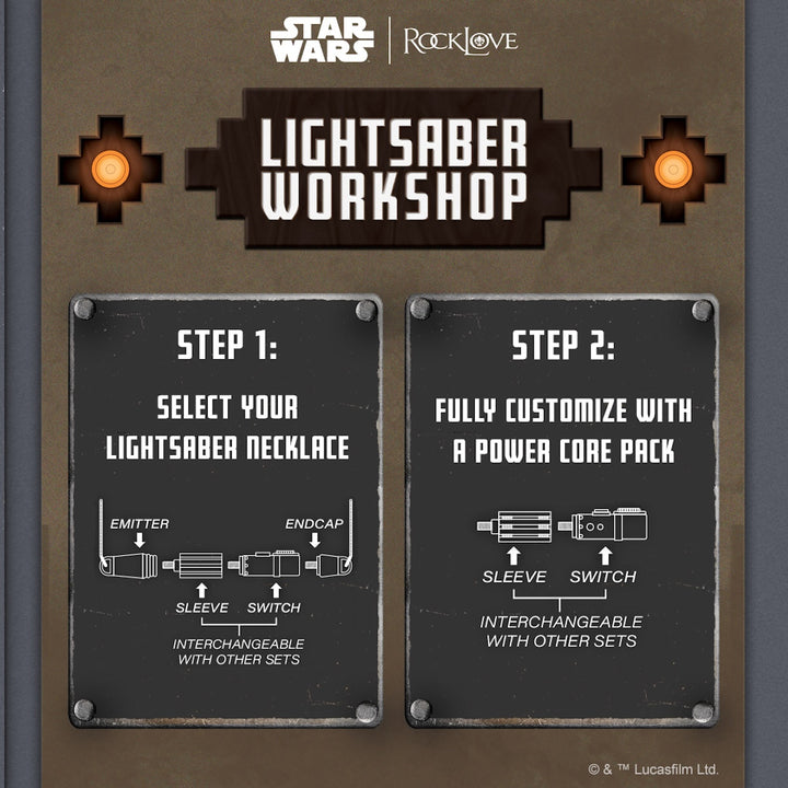 Star Wars X RockLove LIGHTSABER WORKSHOP Duty and Resolve Lightsaber Necklace