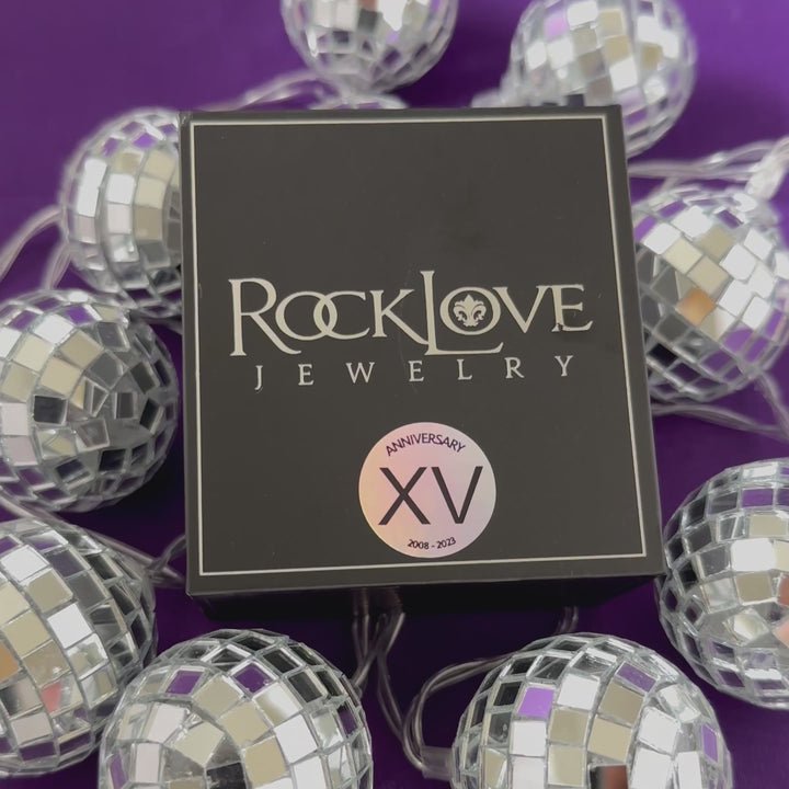 RockLove Jewelry XV Black Rose Earrings