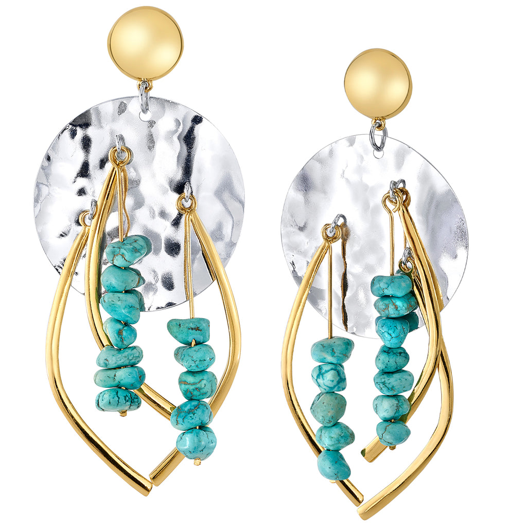 Rock on Turquoise and Leopard LV Accent Keep It Gypsy Earrings