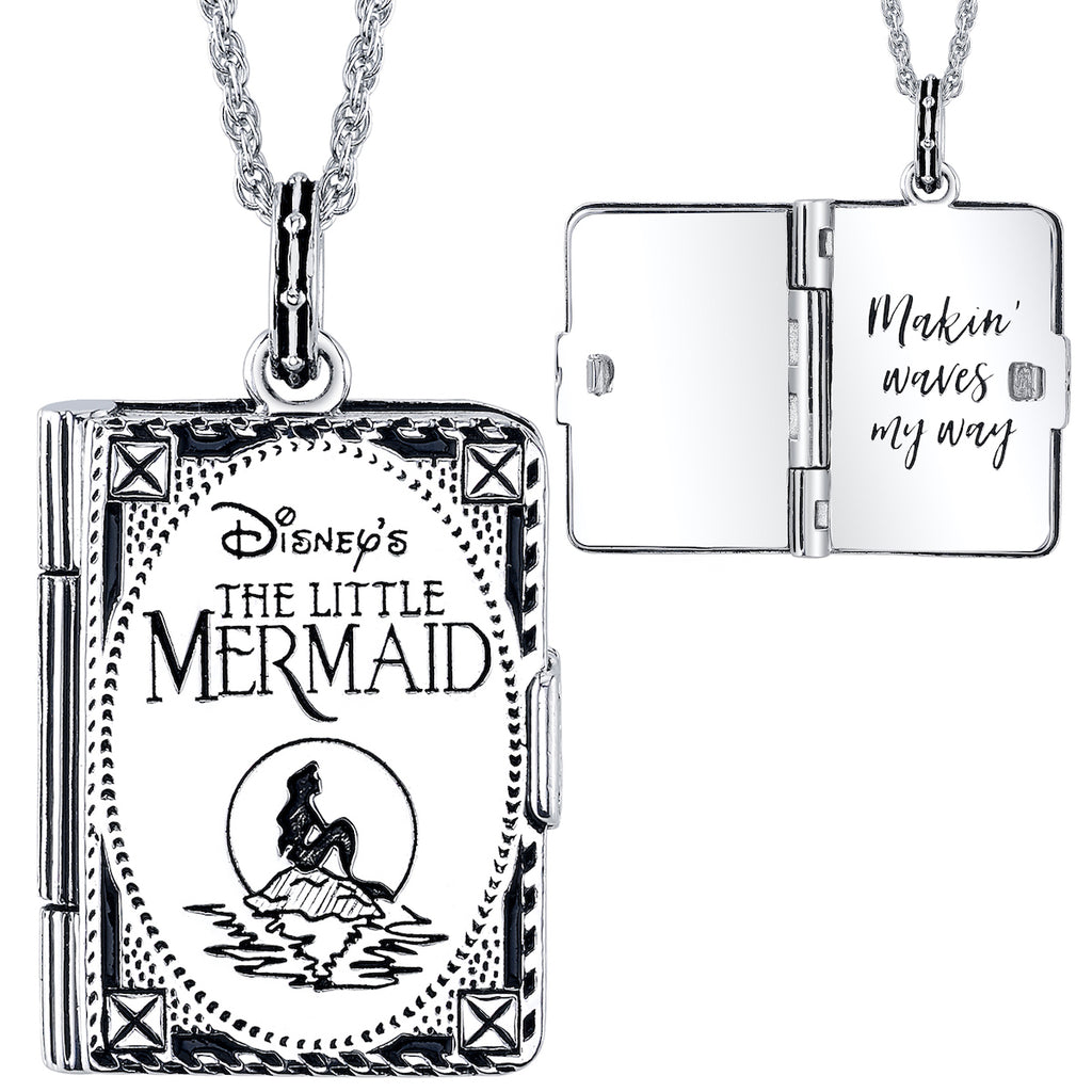 Disney Princess The Little Mermaid Sterling Silver Ariel Pendant Necklace,  16 + 2