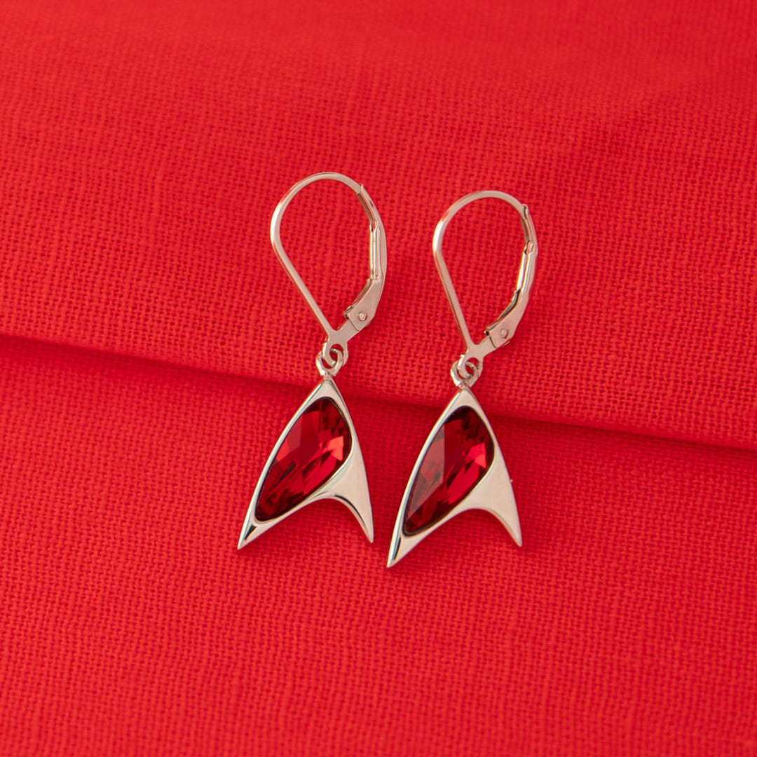 Star Trek X RockLove Red Crystal Delta Earrings