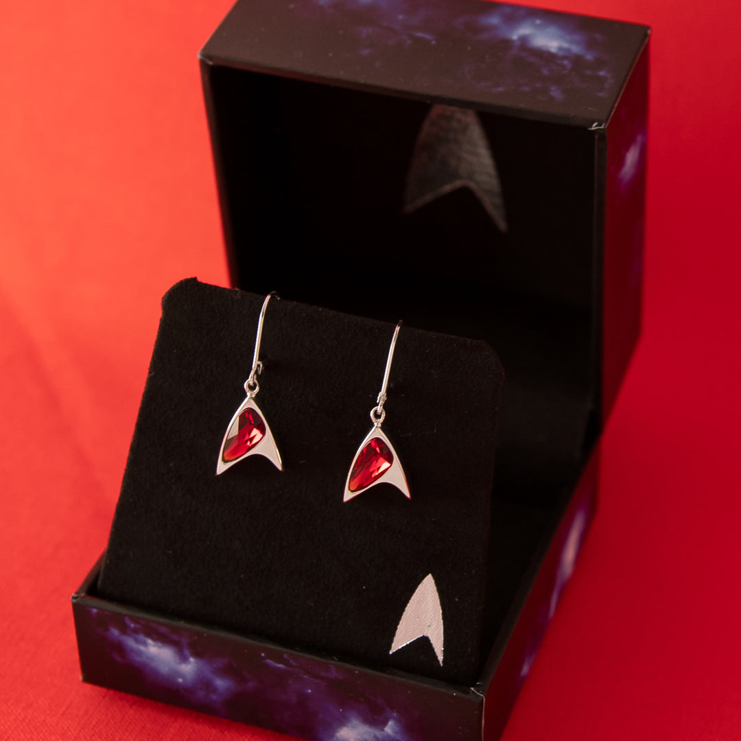 Star Trek X RockLove Red Crystal Delta Earrings