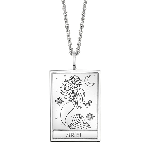 Disney Ariel Inspired Shell Necklace Sterling Silver 1/20 CTTW | Enchanted  Disney Fine Jewelry